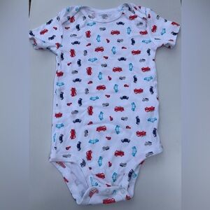 Simple Joys White Baby Onesie with Car Print